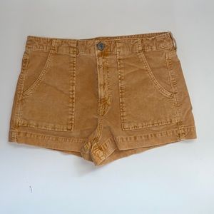 Yellow corduroy shorts